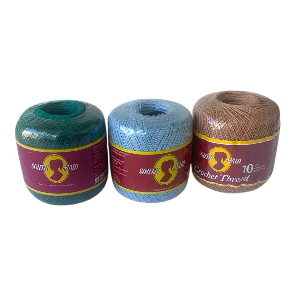 NWT South Maid 💯% Mercerized Cotton Crochet Thread 10 Lot of 3